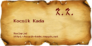 Kocsik Kada névjegykártya